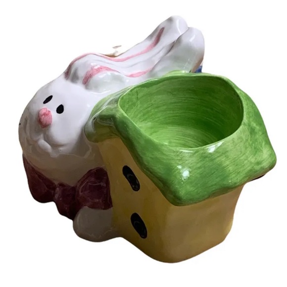 Easter Bunny Egg Holder Ceramic Table Decor Display - Picture 2 of 8